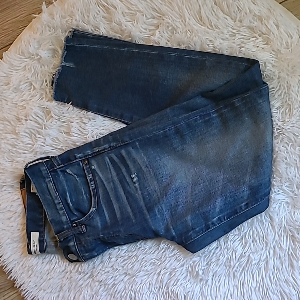 Moussy Vintage Jeans Tyrone Skinny Raw Hem Distressed Mid Rise Size 26